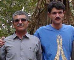 Hanif Garmabi and his father, Abbas, in camp Ashraf