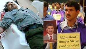 Left: Abbas Garmabi, killed by Iraqi forces. Right: Hanif Garmabi on hunger strike
